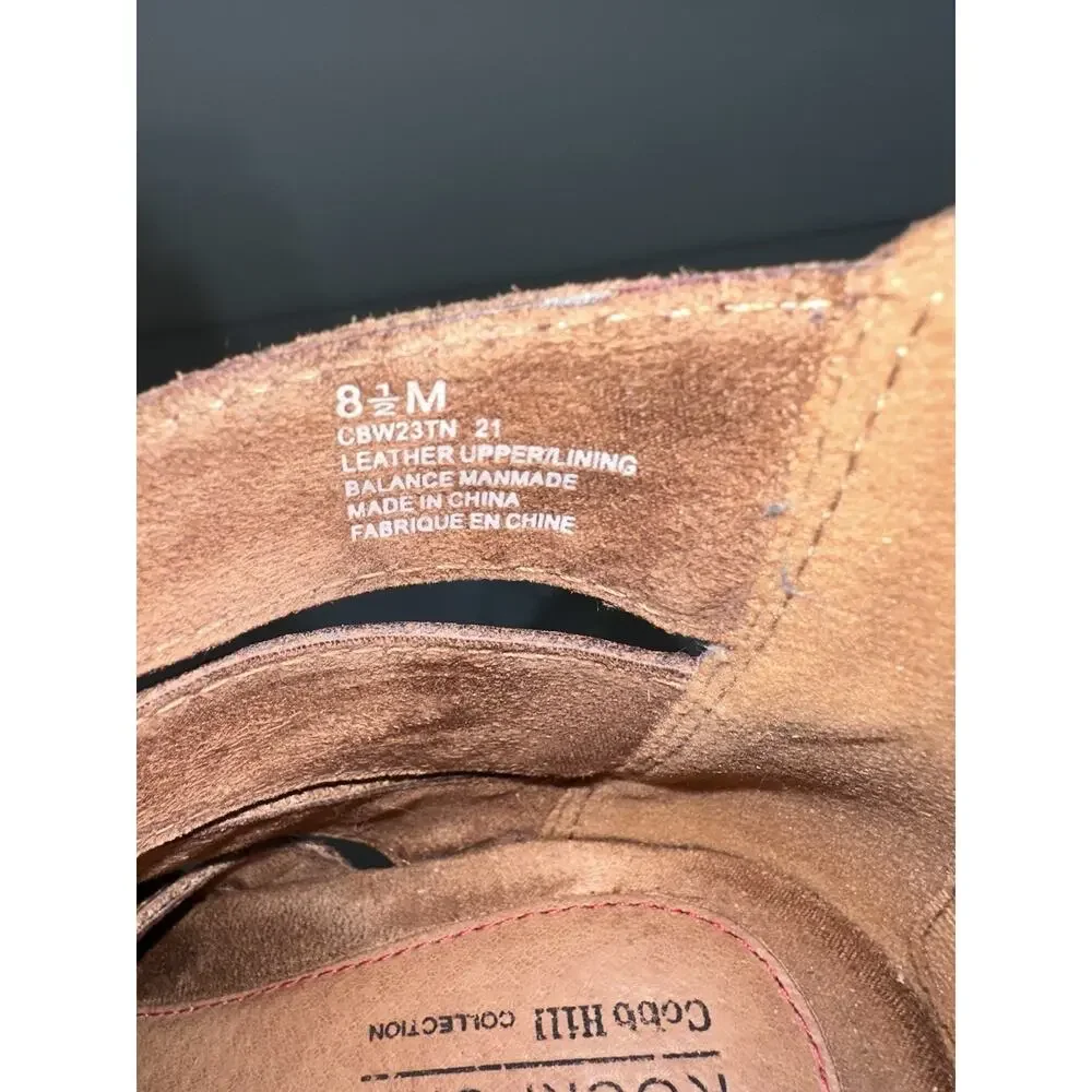 Rockport Cobb Hill “Gabby” Tan Brown Nubuck Leather Gladiator Sandals 8.5